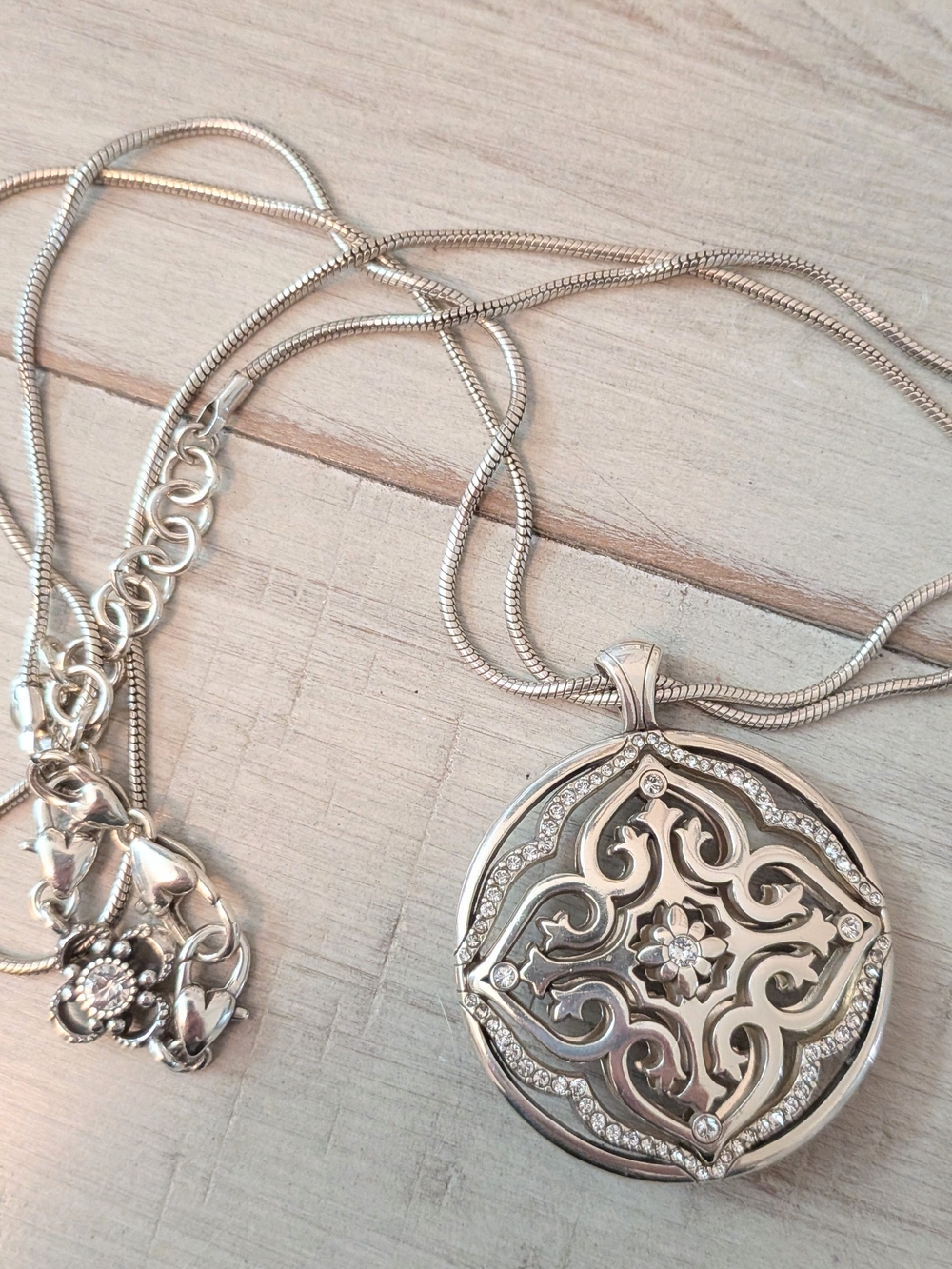 Brighton Toledo Convertible Versatile Silver Filigree Pendant Necklace